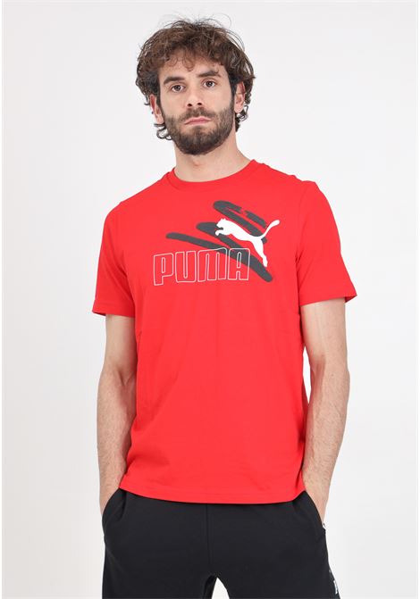 Ess+ logo lab red men's sports t-shirt PUMA | 67898811