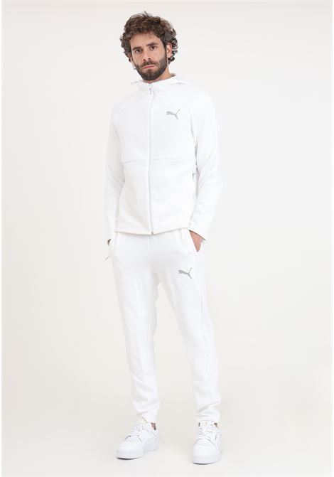 White sports men's trousers with reflective evostripe logo PUMA | 67899702