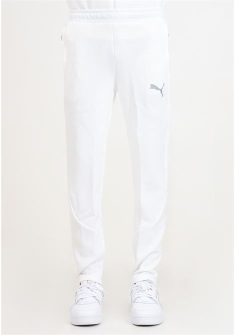 Pantaloni da uomo sportivi bianchi con logo riflettente evostripe PUMA | Pantaloni | 67899702