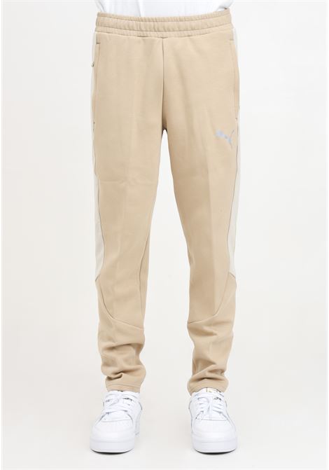 Pantaloni da uomo sportivi beige con logo riflettente evostripe PUMA | Pantaloni | 67899783