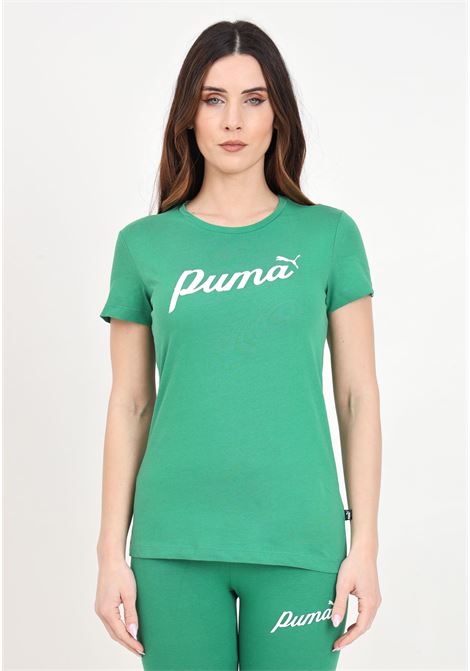 T-shirt da donna verde Essentials+ script tee PUMA | 67931586