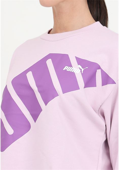 Pink puma power crew women's sweatshirt PUMA | Hoodie | 67984960