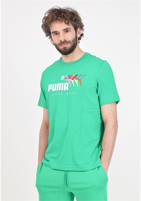 Green men's t-shirt Ess+ love wins PUMA | 68000036
