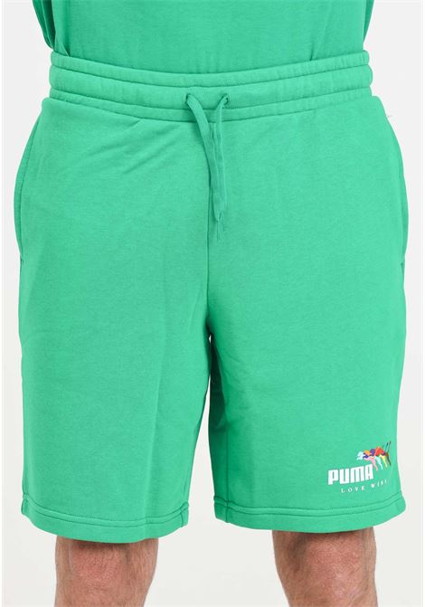 Green men's shorts ESS+ love wins PUMA | 68000236