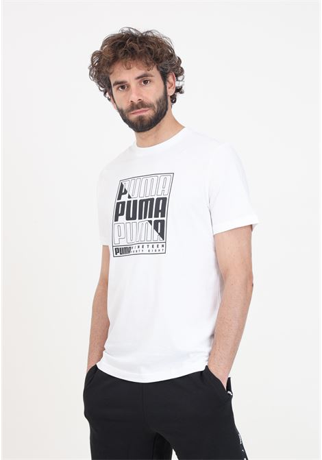 White men's t-shirt Graphics puma box tee PUMA | 68017202