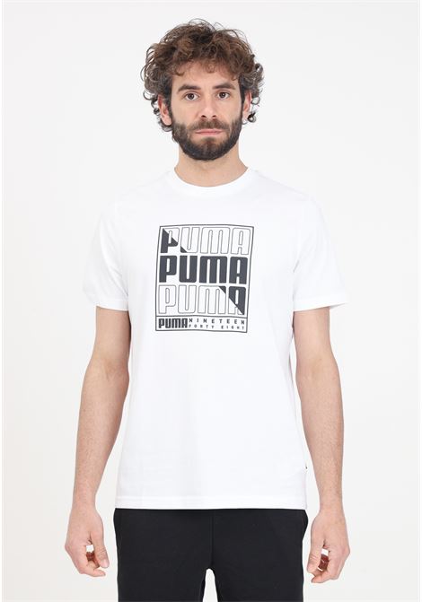 White men's t-shirt Graphics puma box tee PUMA | 68017202