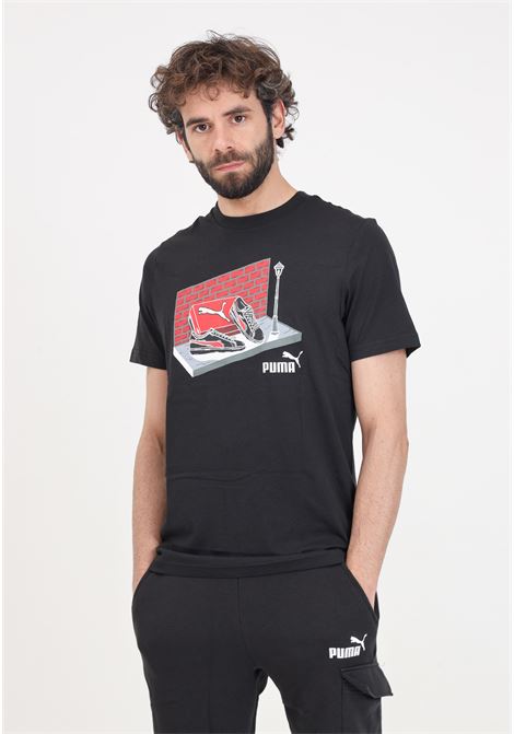T-shirt da uomo nera Graphics sneakers box PUMA | 68017501