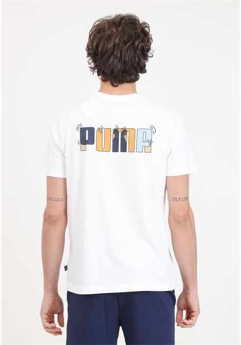 T-shirt da uomo bianca Graphics feel good PUMA | T-shirt | 68017902
