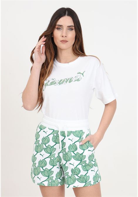T-shirt da donna bianca Blossom short graphic tee PUMA | T-shirt | 68043202