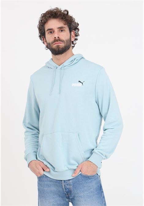 Light blue men's sweatshirt small logo hoodie turquoise surf PUMA | 68099022
