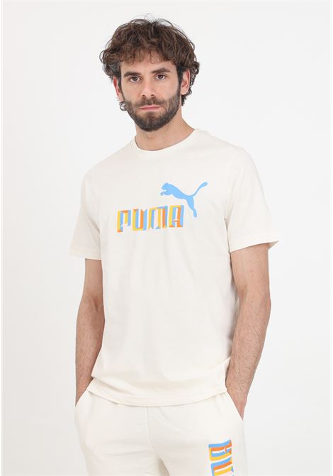 Blank basic men's beige sports t-shirt PUMA | 68436304