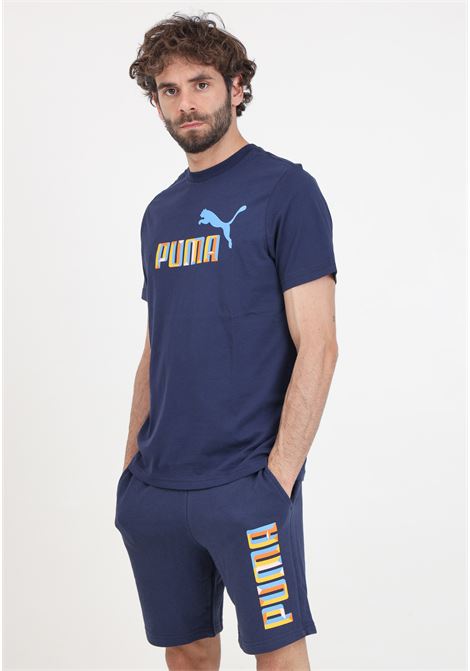 Blank basic navy blue men's shorts PUMA | 68436802