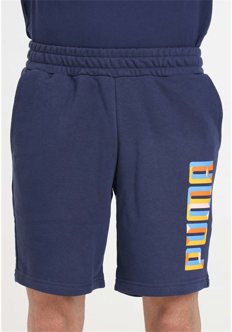 Blank basic navy blue men's shorts PUMA | 68436802