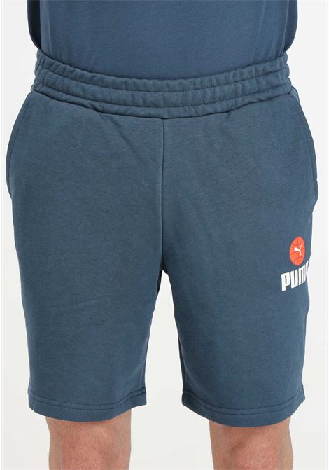 Blank basic blue men's shorts PUMA | 68436901