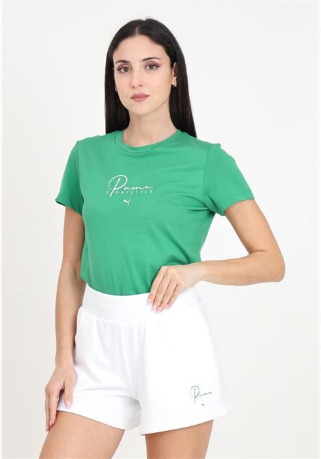 Blank basic green women's t-shirt PUMA | 68479803