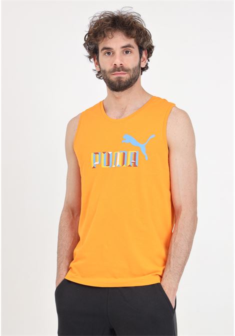 Blank basic orange men's sleeveless t-shirt PUMA | 68480502