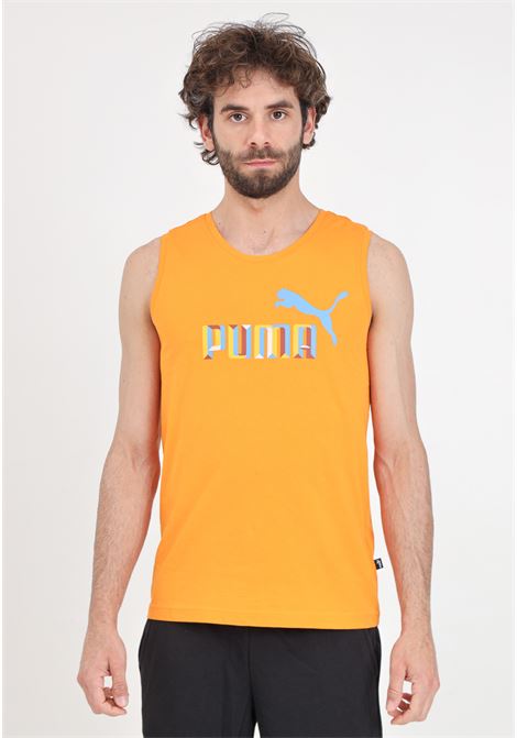 Blank basic orange men's sleeveless t-shirt PUMA | T-shirt | 68480502
