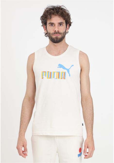 T-shirt smanicata da uomo beige Blank base PUMA | T-shirt | 68480503