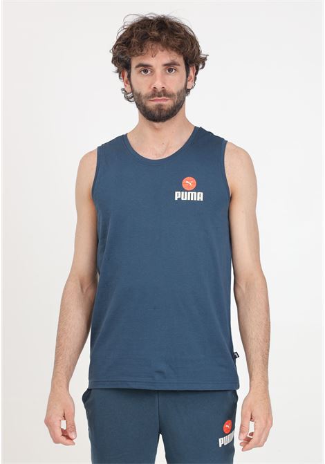Blank basic blue men's sleeveless t-shirt PUMA | T-shirt | 68480601