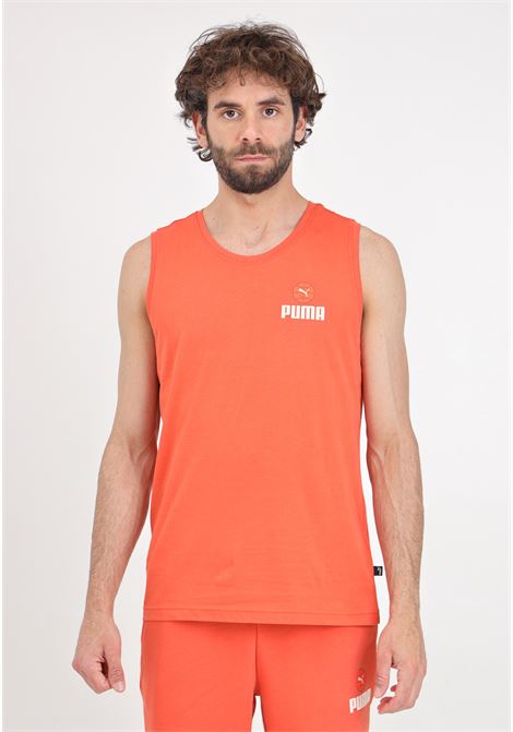 Blank basic orange men's sleeveless t-shirt PUMA | 68480602