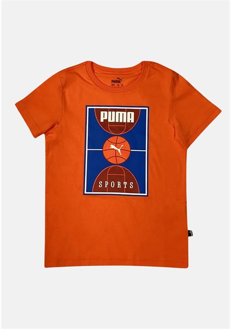 T-shirt bambino bambina arancione Blank base PUMA | 68480802
