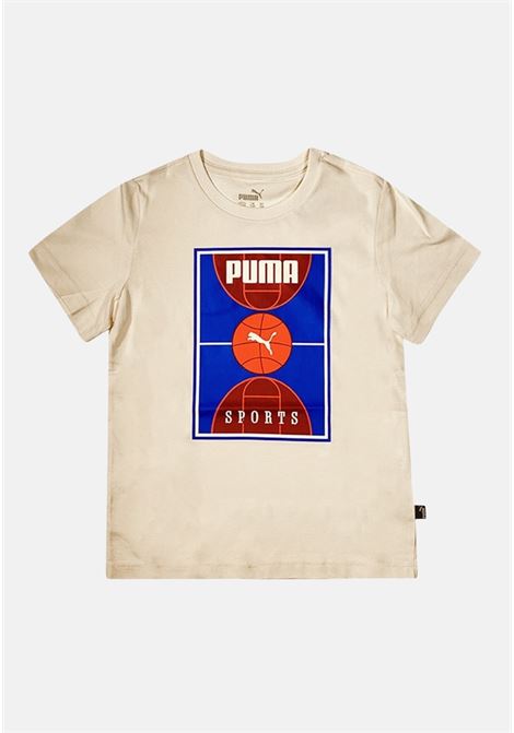 Blank basic beige baby girl t-shirt PUMA | 68480803