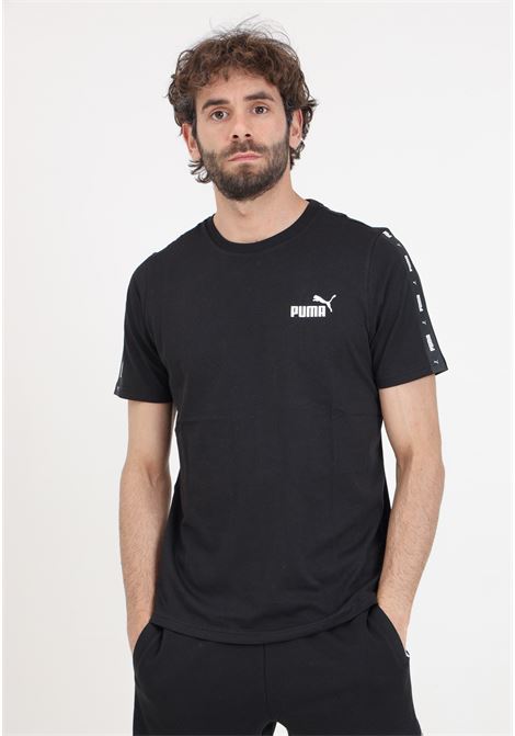 Essentials+ Tape Men's Black Sports T-Shirt PUMA | 84738201