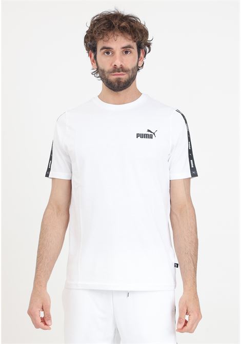 Essentials+ Tape Men's White Sports T-Shirt PUMA | 84738202