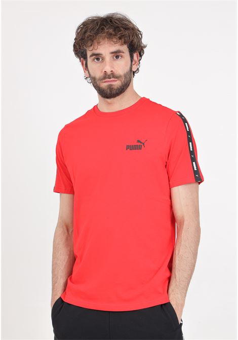 Essentials+ Tape men's red sports t-shirt PUMA | 84738211
