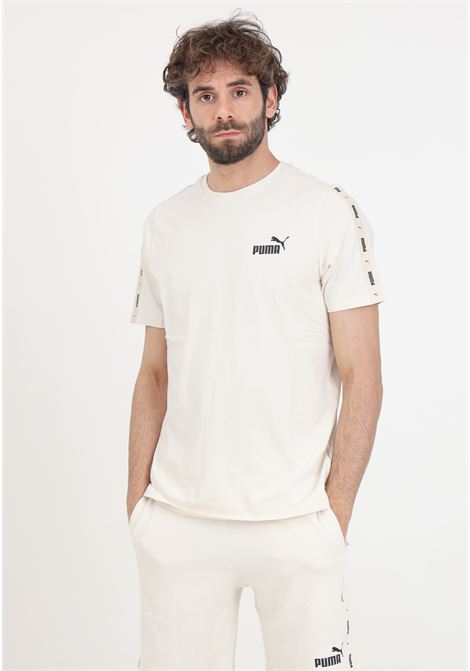 Essentials+ Tape men's beige sports t-shirt PUMA | T-shirt | 84738287