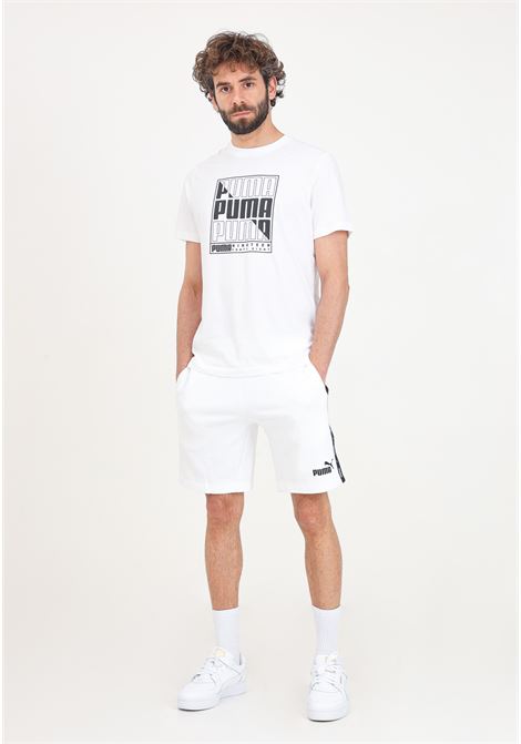 Shorts bianchi da uomo Essentials+ Tape PUMA | 84738702