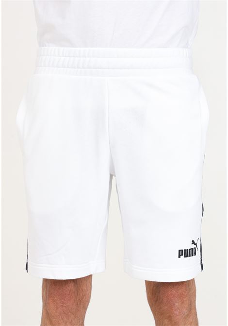 Shorts bianchi da uomo Essentials+ Tape PUMA | 84738702