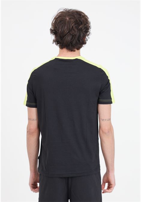 T-shirt da uomo Ess+ block tee nera e verde lime PUMA | 84742638