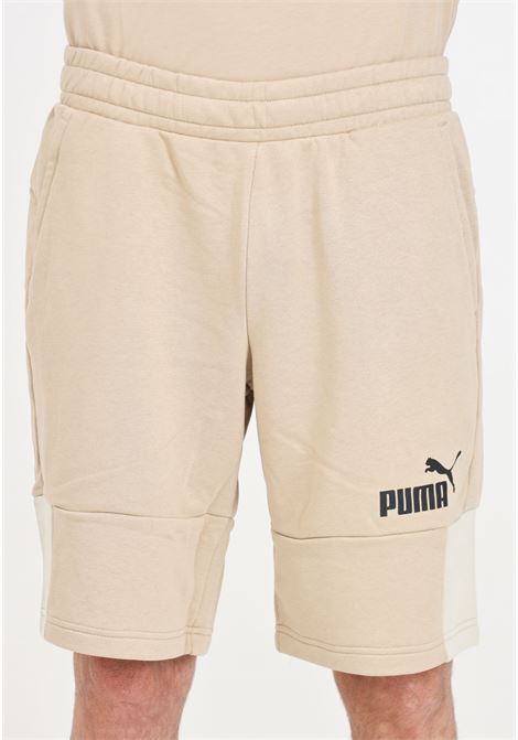 Shorts da uomo beige Essentials+ block PUMA | 84742983