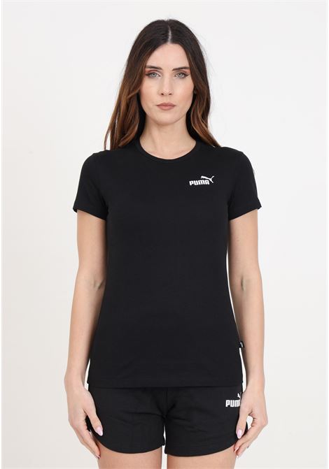 T-shirt da donna nera Ess+ Embroidery PUMA | 84833101