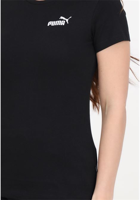 T-shirt da donna nera Ess+ Embroidery PUMA | T-shirt | 84833101