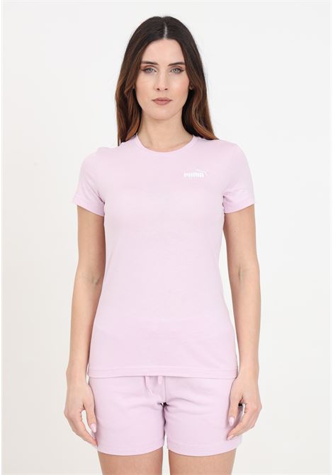 T-shirt da donna lilla Ess+ Embroidery PUMA | 84833160