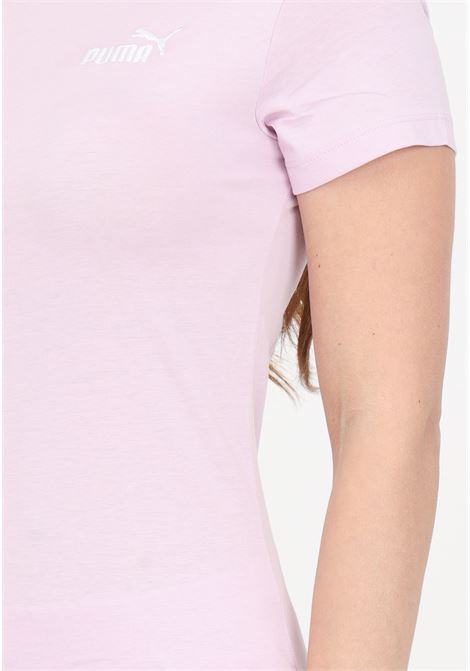 T-shirt da donna lilla Ess+ Embroidery PUMA | 84833160