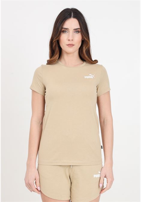 T-shirt da donna beige Ess+ Embroidery PUMA | T-shirt | 84833184