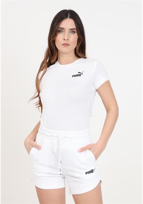 Shorts da donna bianchi Ess High waist PUMA | Shorts | 84833902