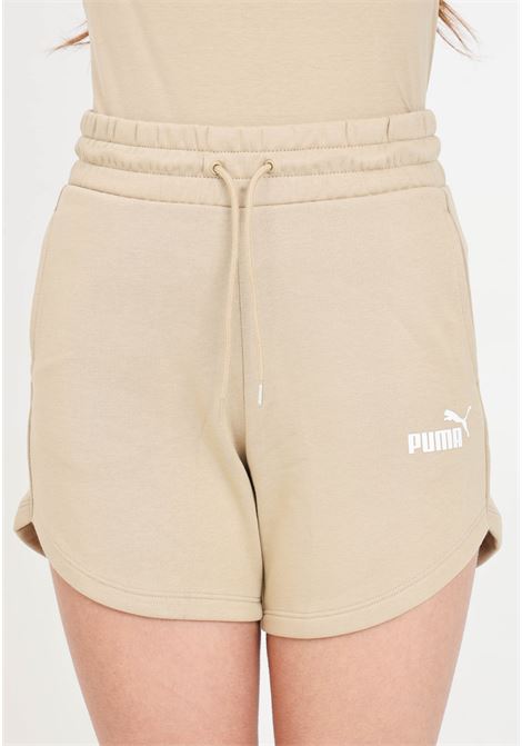 Beige Ess High waist women's shorts PUMA | 84833983