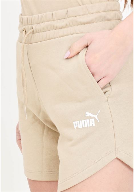 Shorts da donna beige Ess High waist PUMA | Shorts | 84833983