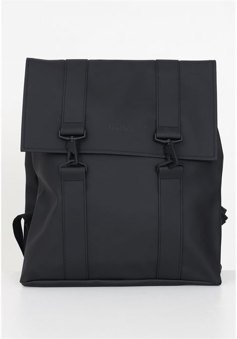 Black men's and women's backpack with msn bag w3 logo RAINS | Backpacks | RA13300BLA