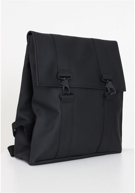 Black men's and women's backpack with msn bag w3 logo RAINS | Backpacks | RA13300BLA