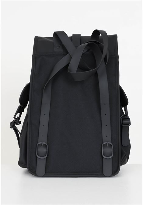 Black cargo backpack with large pockets for men and women RAINS | Backpacks | RA13510BLA