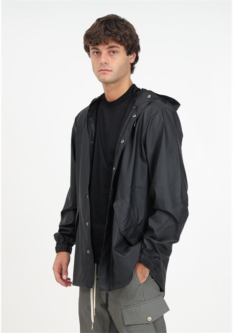 Black waterproof jacket for men RAINS | RA18010BLA