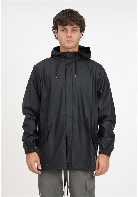 Black waterproof jacket for men RAINS | RA18010BLA