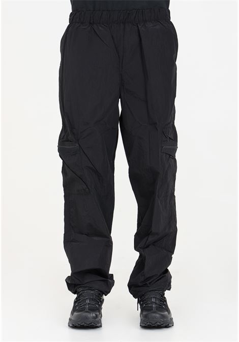 Black men's trousers with drawstring hem and waist RAINS | Pants | RA19200BLA