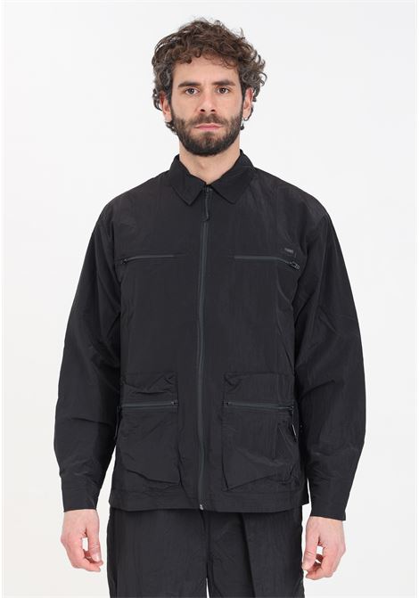 Black men's windbreaker with large pockets on the front RAINS | RA19220BLA