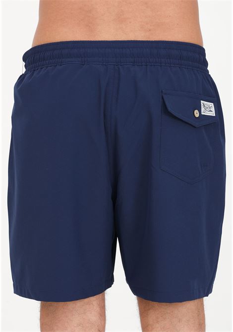 Blue men's swim shorts with logo embroidery RALPH LAUREN | Beachwear | 710907255001NEWPORT NAVY